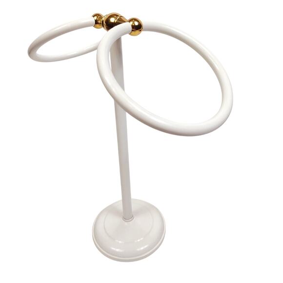 Vintage Metal Countertop Towel Holder Free-Standing 12" Cottagecore Retro Decor - Picture 4 of 8